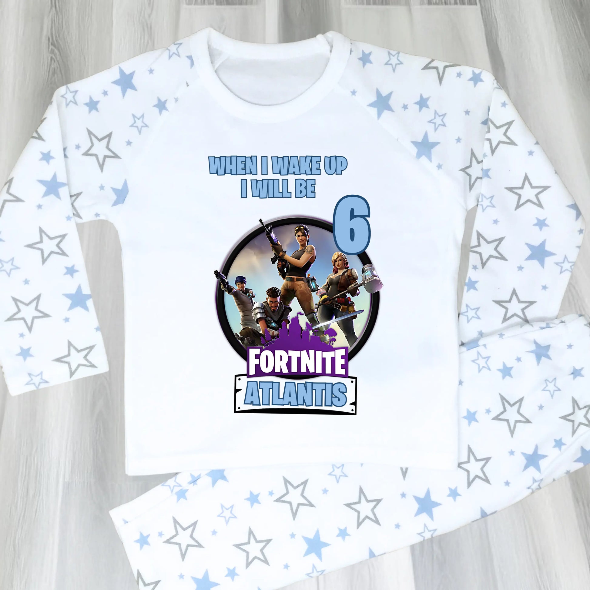 Boys Fortnight Birthday Pyjamas for Gamers with Personalisation  - any name and age AishaBaileyDesigns