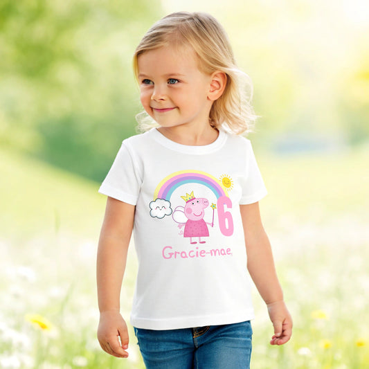 peppa Pig birthday t-shirt, peppa pig birthday, peppa birthday tee with name, custom peppa tshirt
