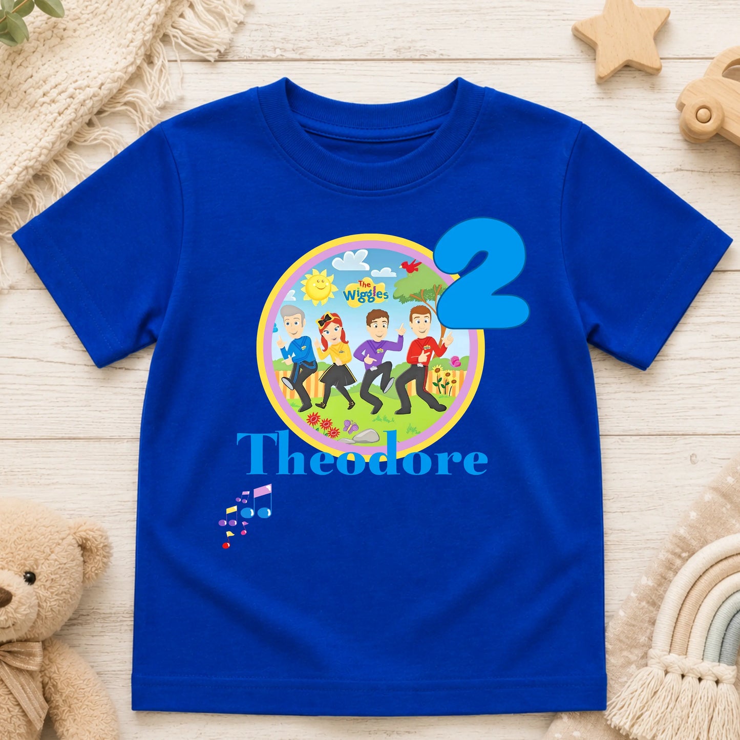 Boys Wiggles Birthday T-shirt with Personalisation AishaBaileyDesigns