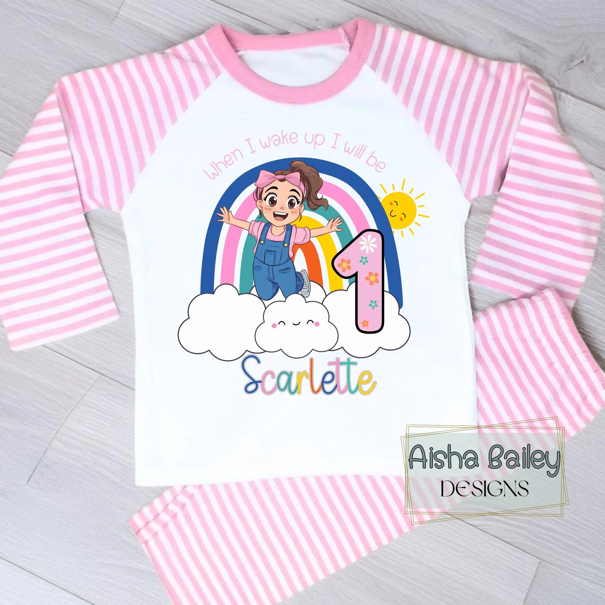 Ms Rachel Birthday Pyjamas, Personalised Ms Rachel Birthday Pjs, When I Wake up I Will be Ms Rachel, Ms Rachel birthday pyjamas, personalised ms rachel birthday pjs