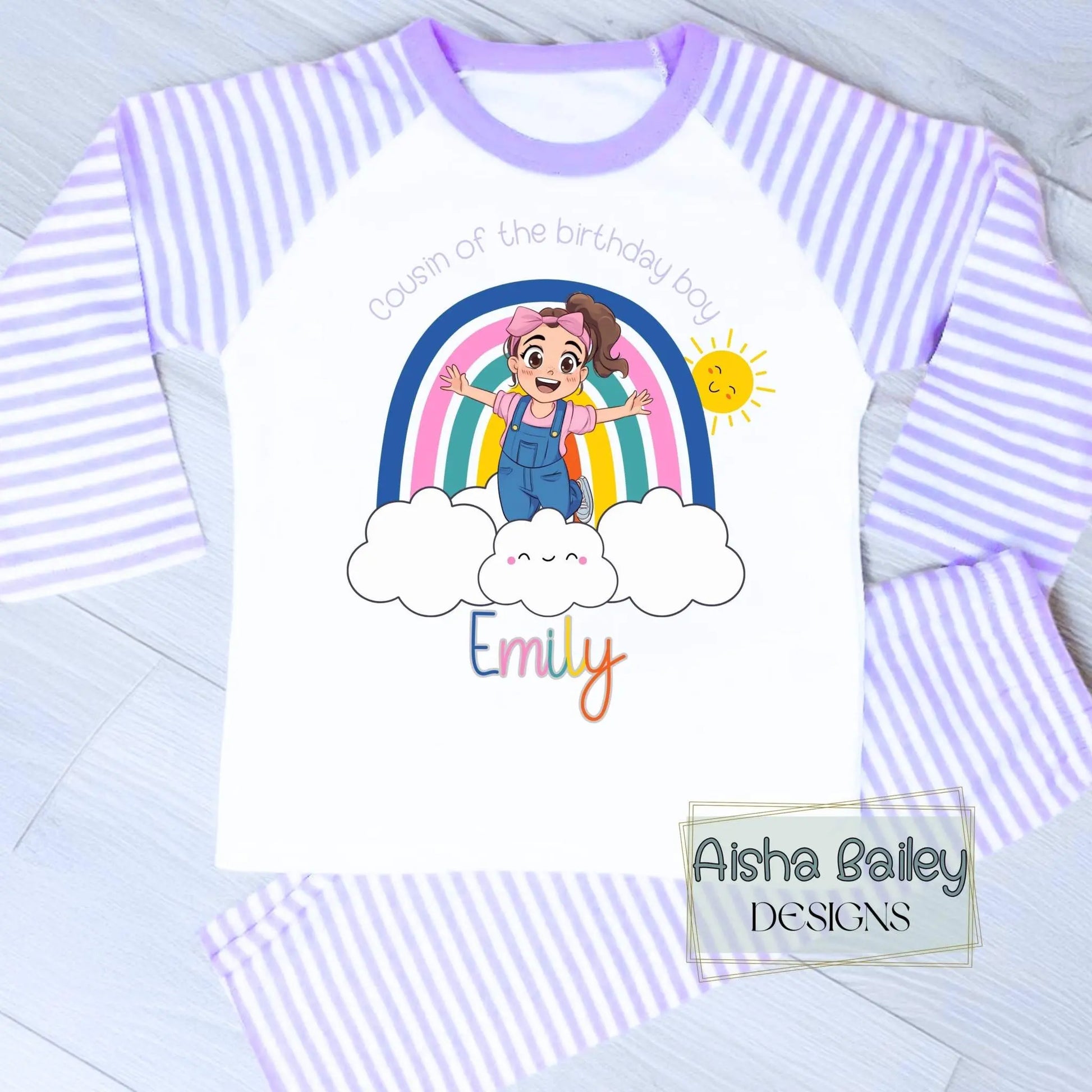 Ms Rachel Matching Sibling birthday Pyjamas: Ms Rachel Match With Me personalised pyjamas with sibling birthday design and names. Sister of the birthday girl, brother of the birthday boy, 