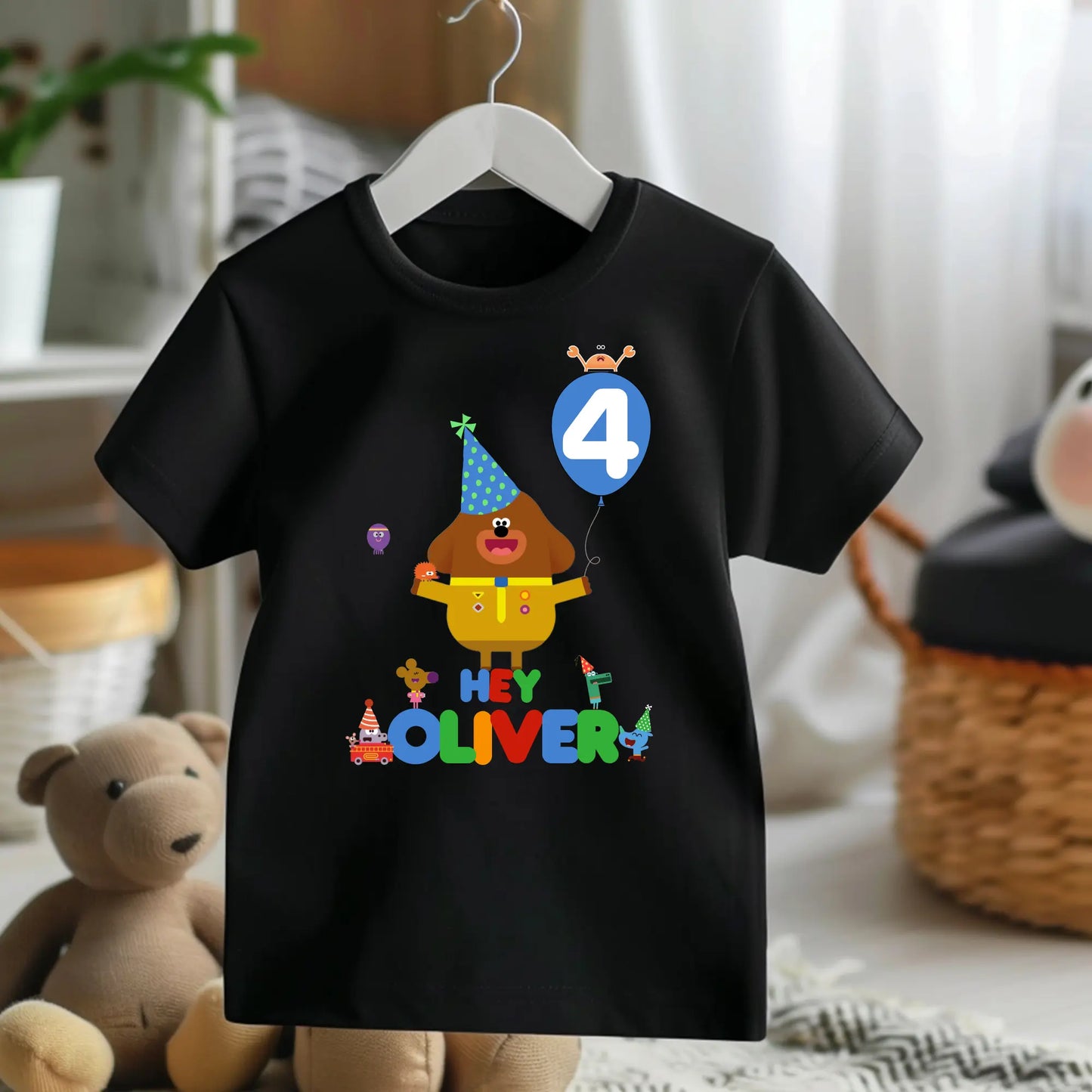 Boys Personalised Hey Duggee Birthday T-Shirt with any name and age AishaBaileyDesigns