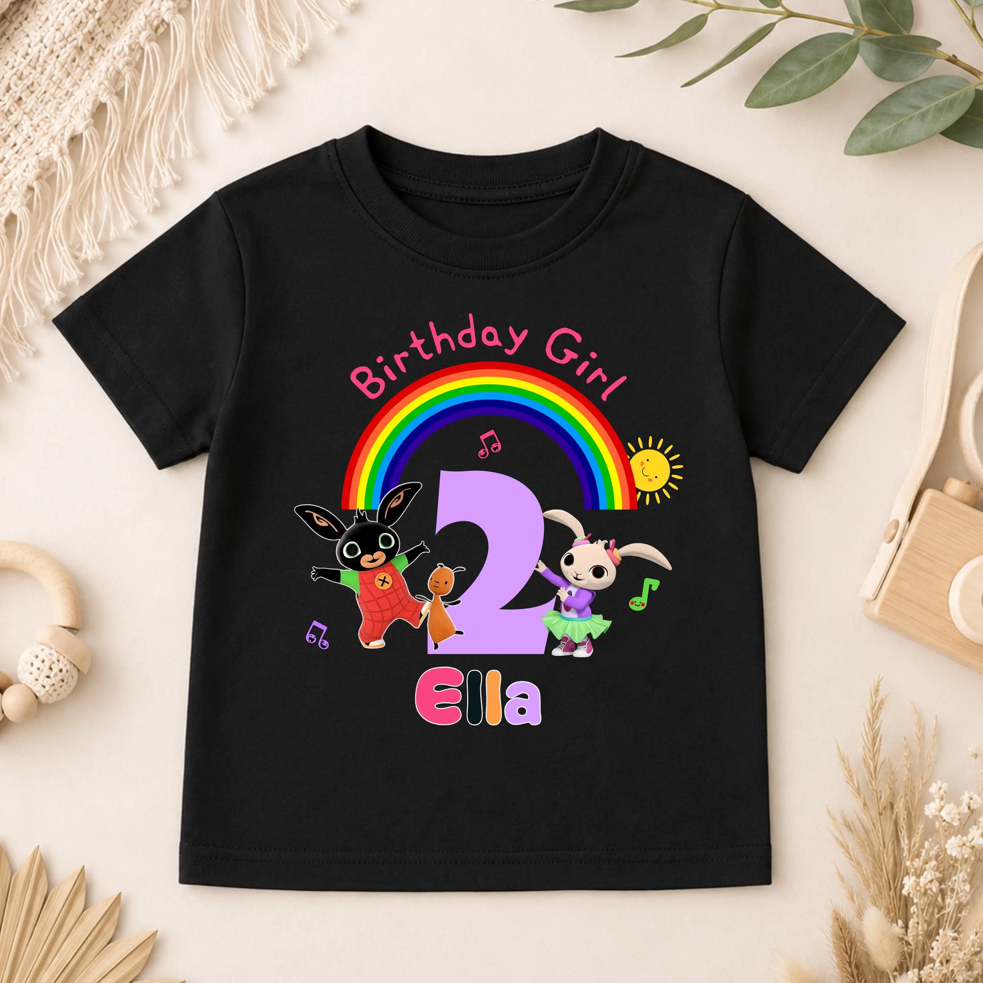 Girls Personalised Bing Bunny with Coco and Gloppy Birthday t-shirt  - any name and age AishaBaileyDesigns