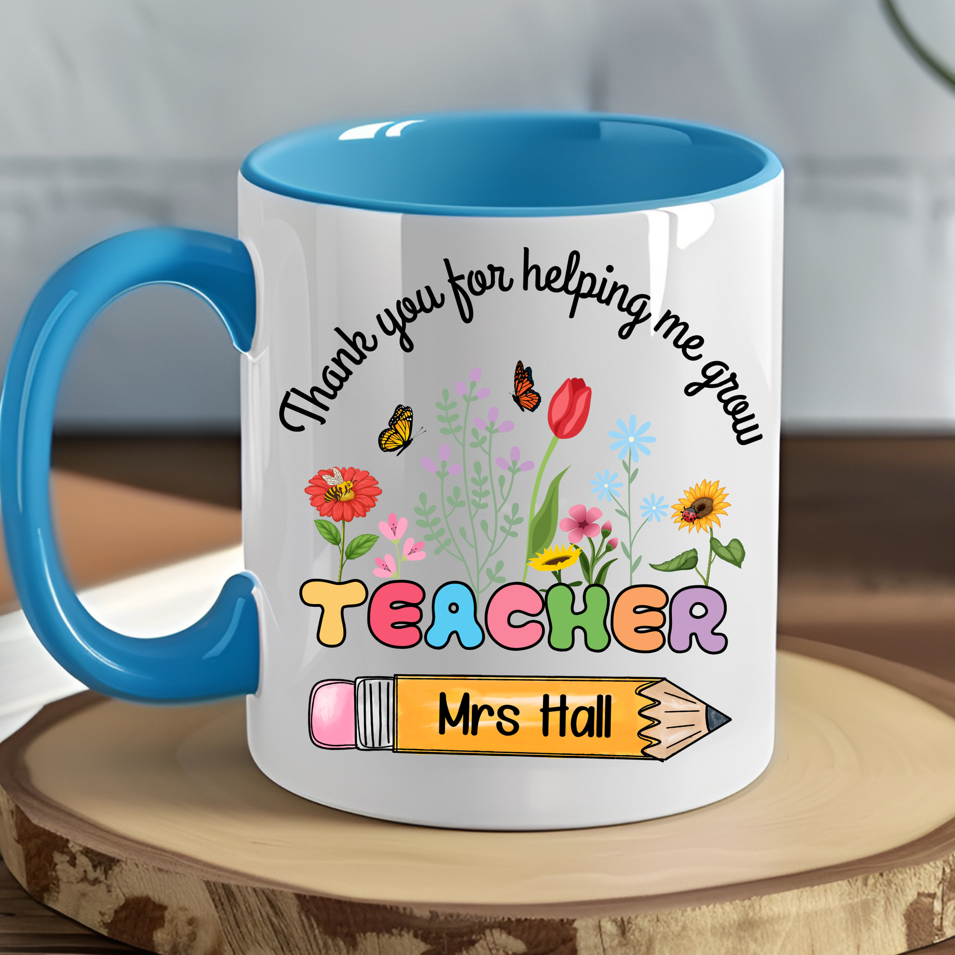 teacher mug, personalised teacher gift, Teacher Appreciation Day, unique gifts for teachers, teacher thank you mug, teacher plant mug
