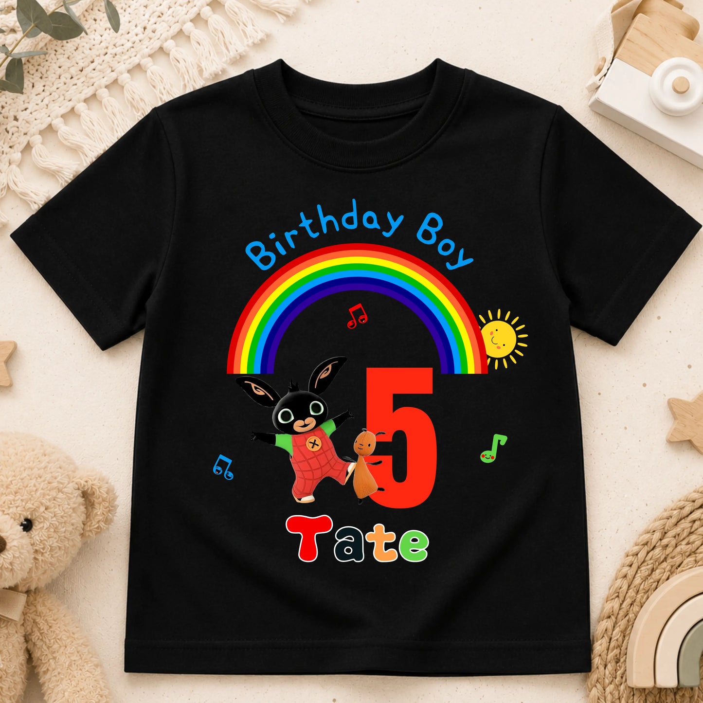 Boys Personalised Bing Bunny Birthday t-shirt with Gloppy bunny - any age and name AishaBaileyDesigns