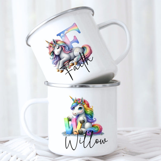 personalised unicorn mug, personalised children's mug, girls unicorn mug, personalised pink unicorn initial cup, unicorn mug for kids, unicorn cup babies, children's unicorn mug, unicorn mug with name, unicorn mug personalised