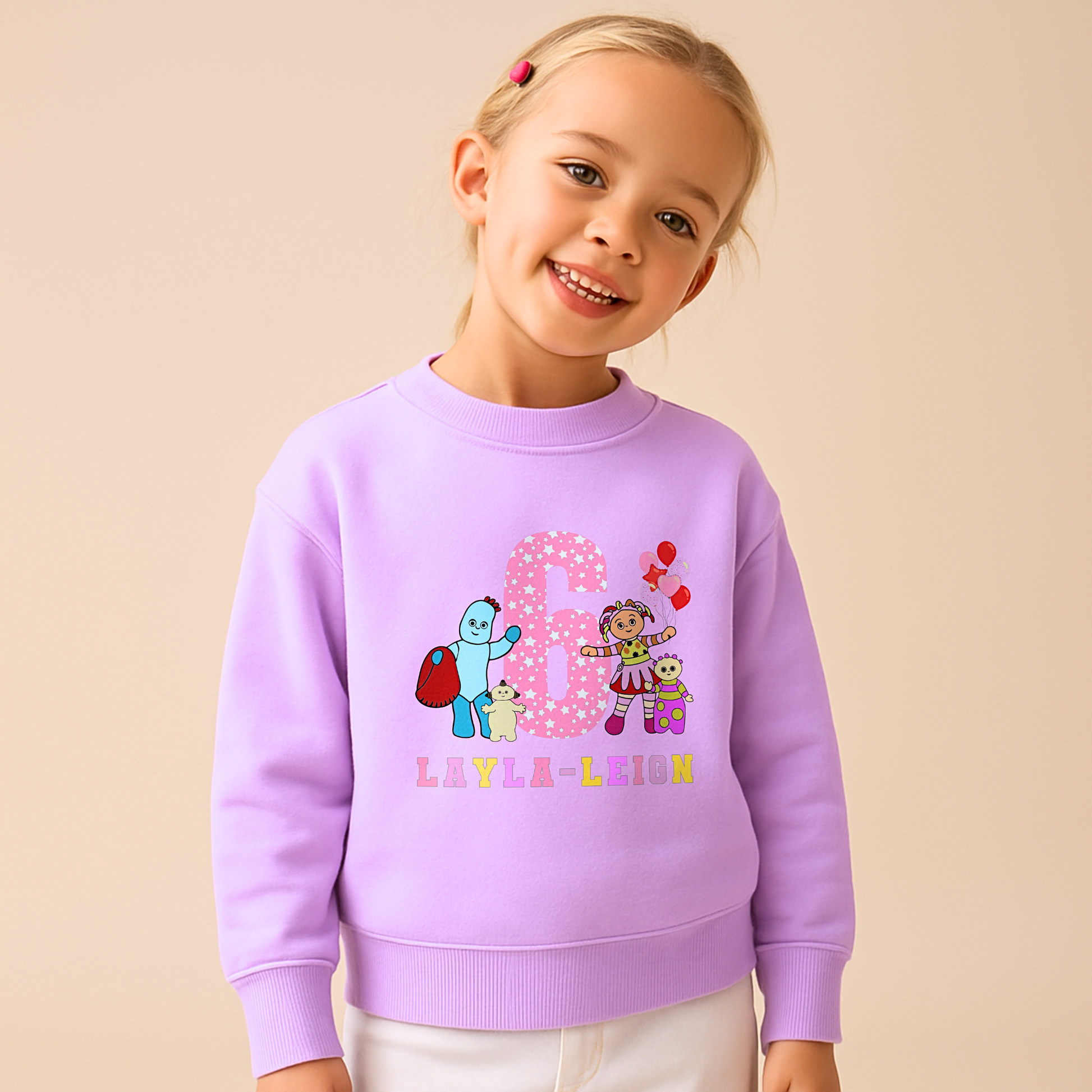 In the night garden birthday sweatshirt, custom name sweatshirt, personalised birthday jumper