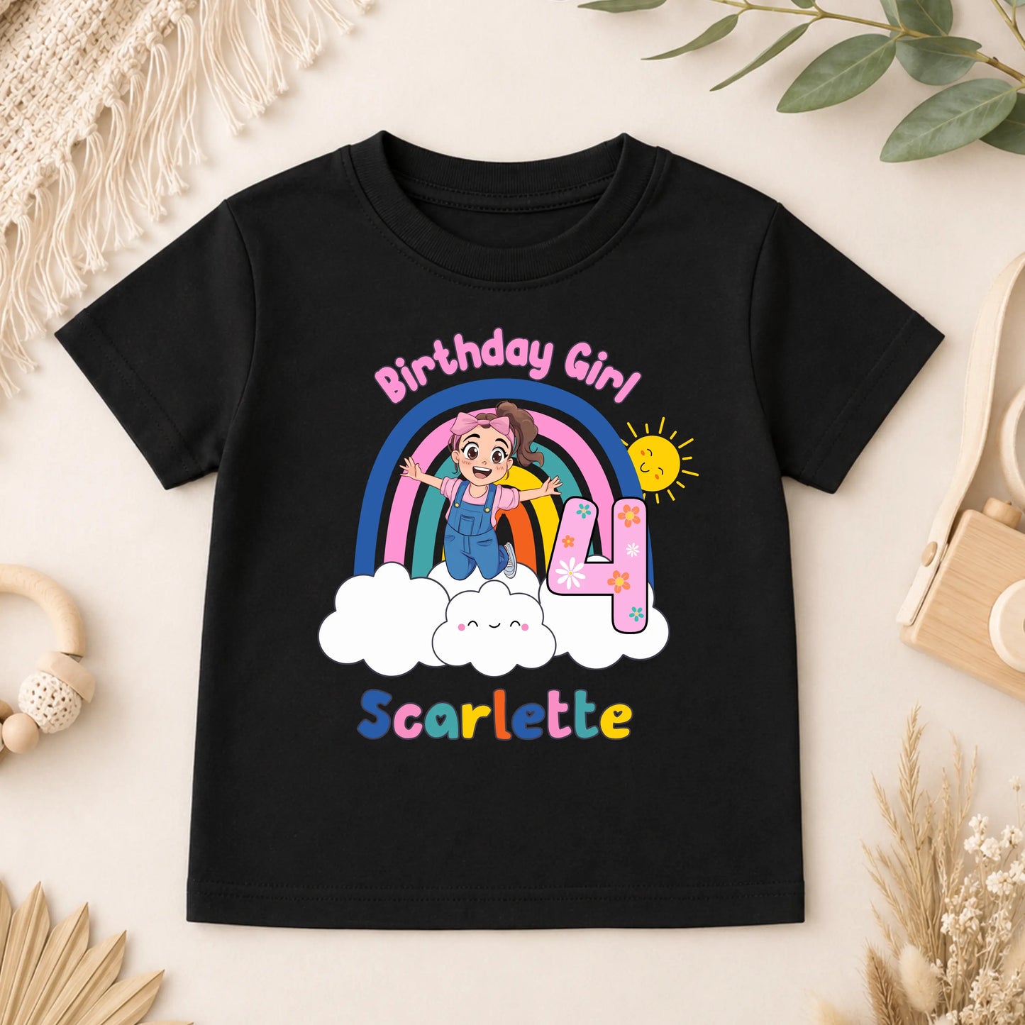 Personalised Ms Rachel Birthday T-shirt for Girls  - any name and age AishaBaileyDesigns