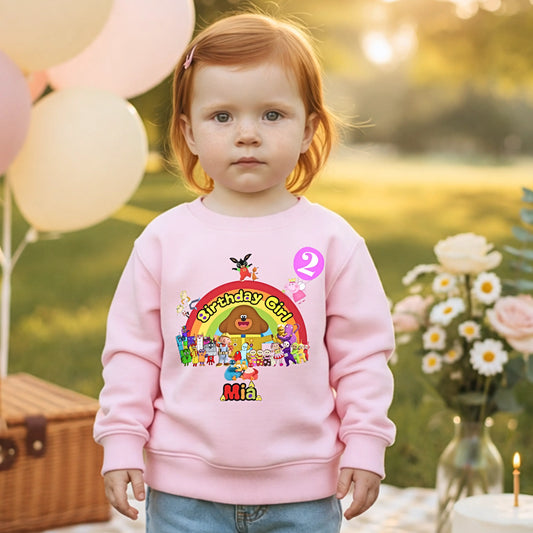 Personalised CBeebies Character Sweatshirt for Girls – Custom Birthday Jumper