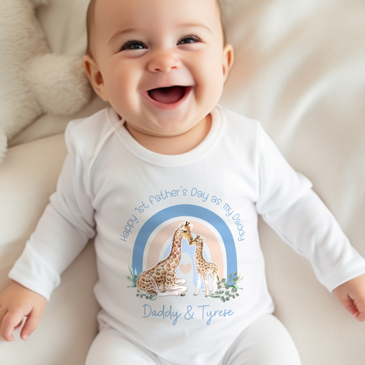 1st Father's Day sleepsuit, fathers day gift, 1st father's day outfit, baby 1st fathers day, first fathers day onsie, baby father day outfit