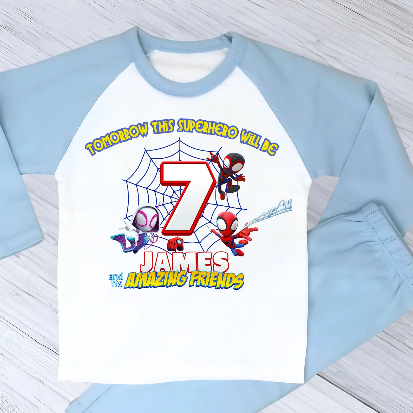 Personalised Spidey Birthday Pyjamas for Boys  - Spidey and his Amazing Friends AishaBaileyDesigns