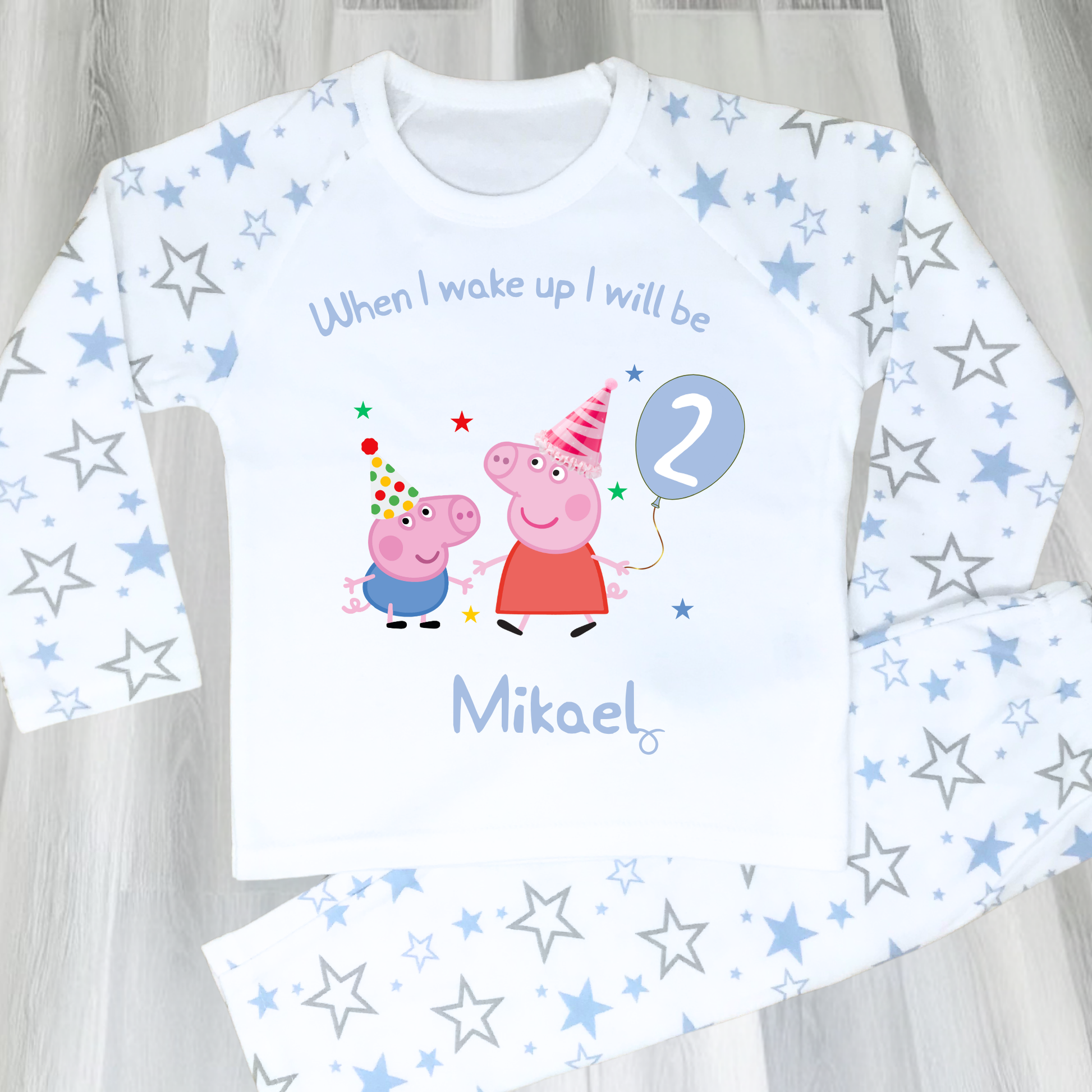 Peppa Pig birthday pyjamas, Peppa Pig Personalised Pyjamas, When I wake Up I'll Be Pj's, Boys Peppa Pig Pjs, Peppa Pig Birthday Gift, Name Pyjamas, Happy Birthday Pjs