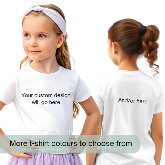 Girls custom t-shirt service, custom t-shirt with name, design your own shirt, character birthday t-shirt, any text any design