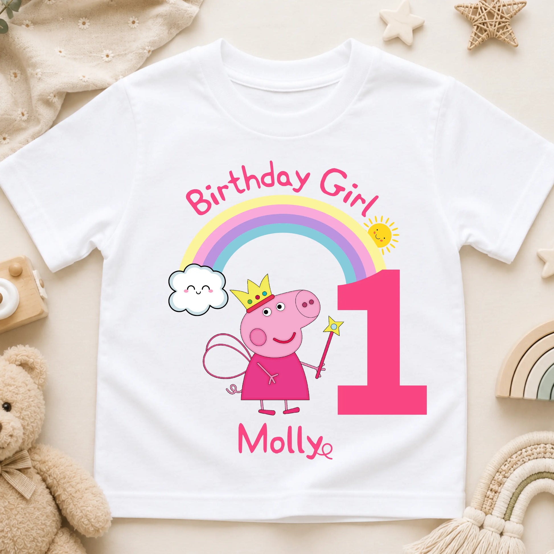 Girls Personalised Peppa Pig Birthday T-shirt  - any name and age AishaBaileyDesigns