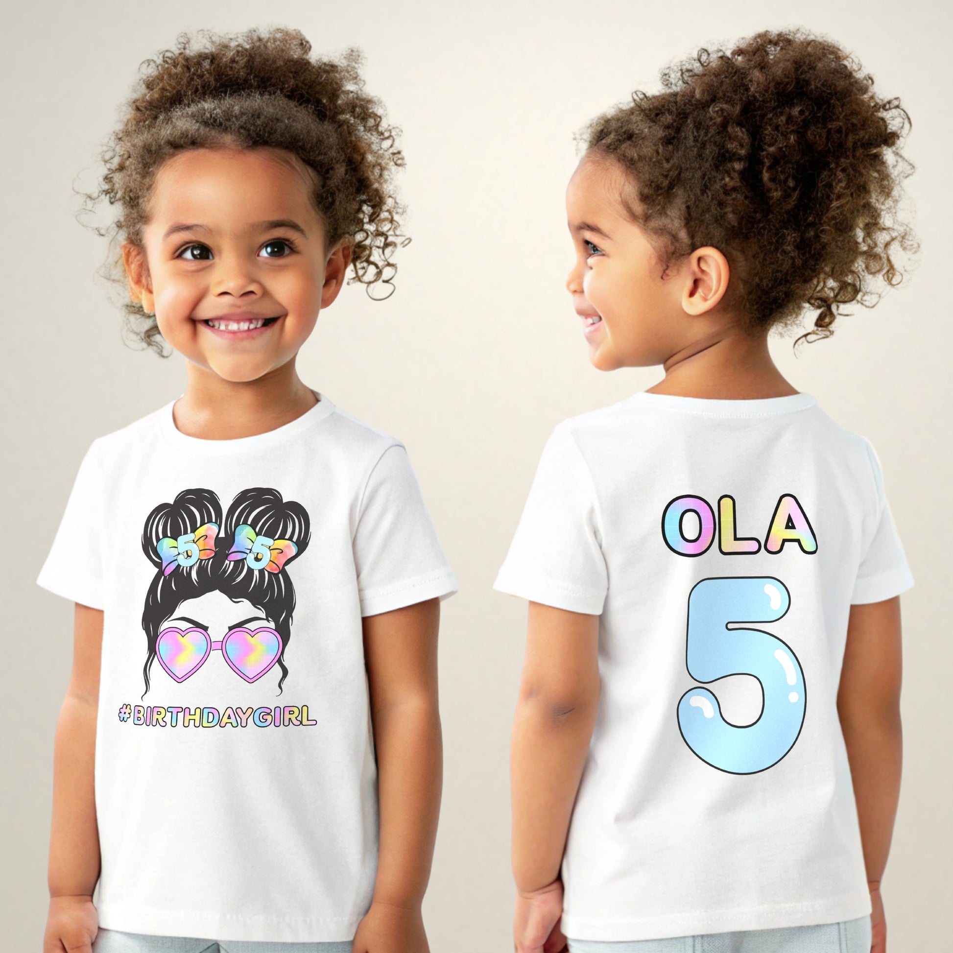 Birthday Girl t-shirt, Birthday girl with name, birthday girl shirt, Birthday rainbow tee, 