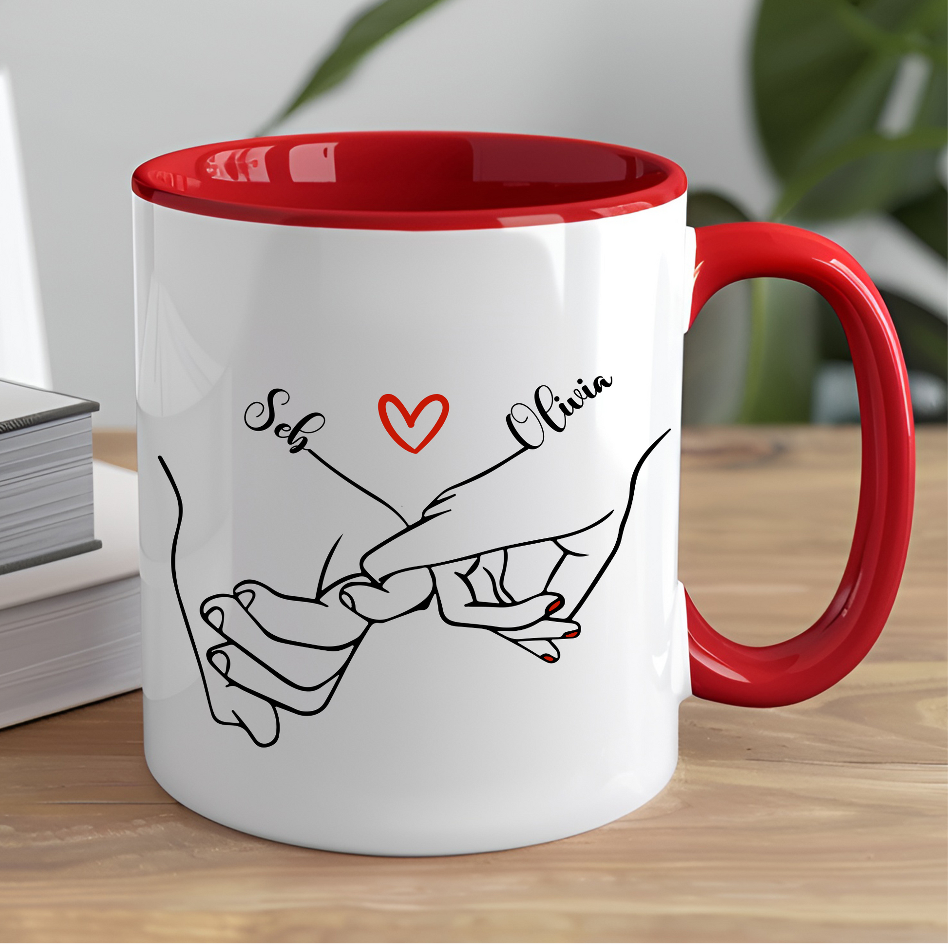 Valentine's Day Mug - Personalised Pinky Promise Couples Mug Gift
