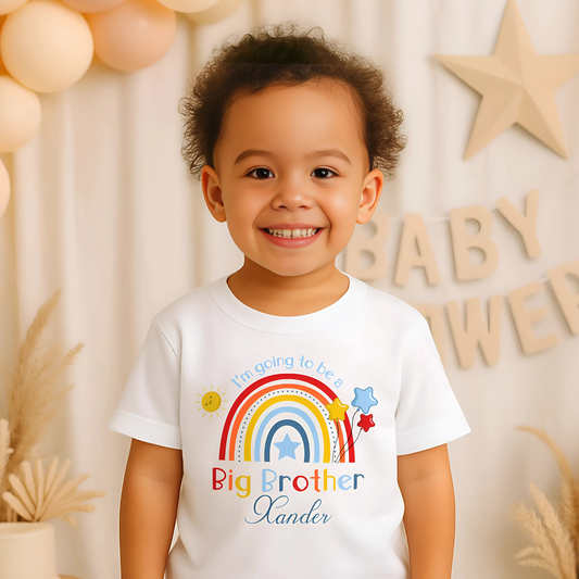 personalised big brother t-shirt, baby announcement, sibling outfit, new baby, promoted to big brother, big sibling outfit