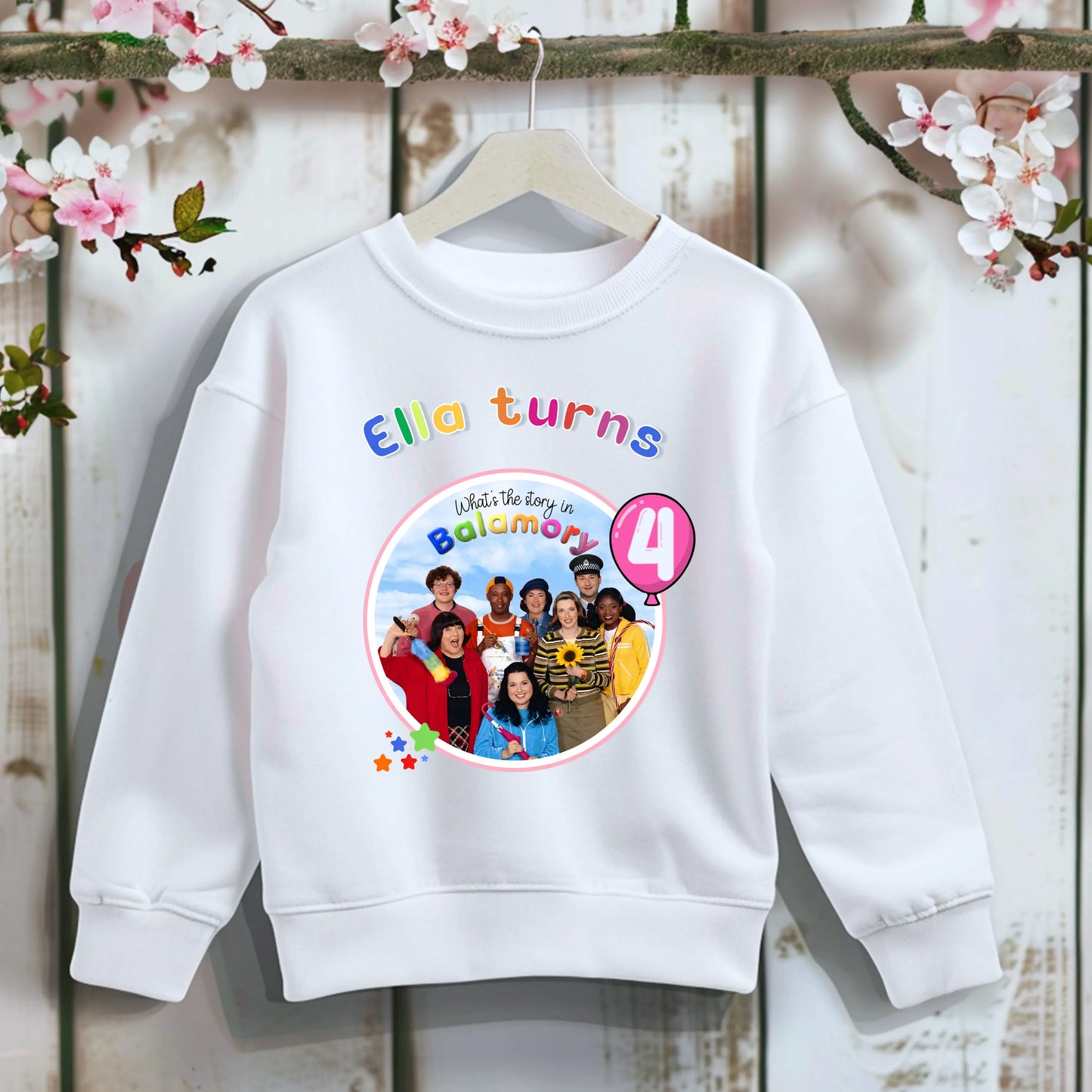 Girls Personalised Balamory Birthday Sweatshirt AishaBaileyDesigns