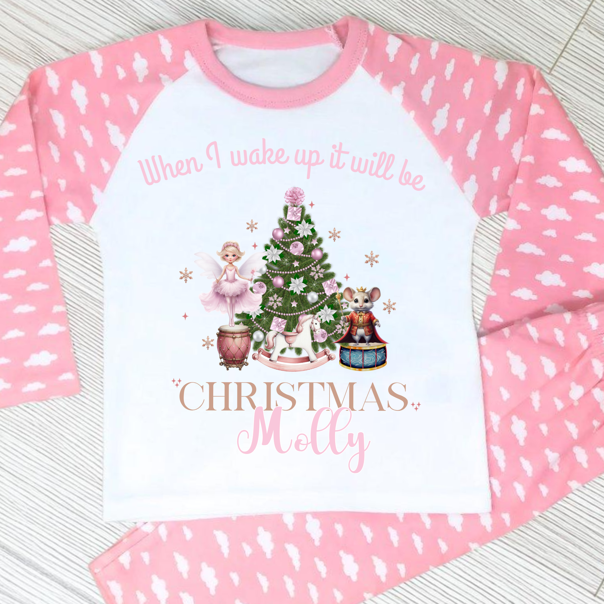 Personalised christmas pyjamas, girls custom name christmas pjs. nutcracker pyjamas, kids christmas gift, family matching christmas
