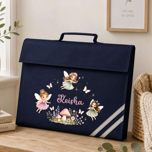 Personalised Back to School Book Bag for Girls | Custom Kids Fairy Bag AishaBaileyDesigns
