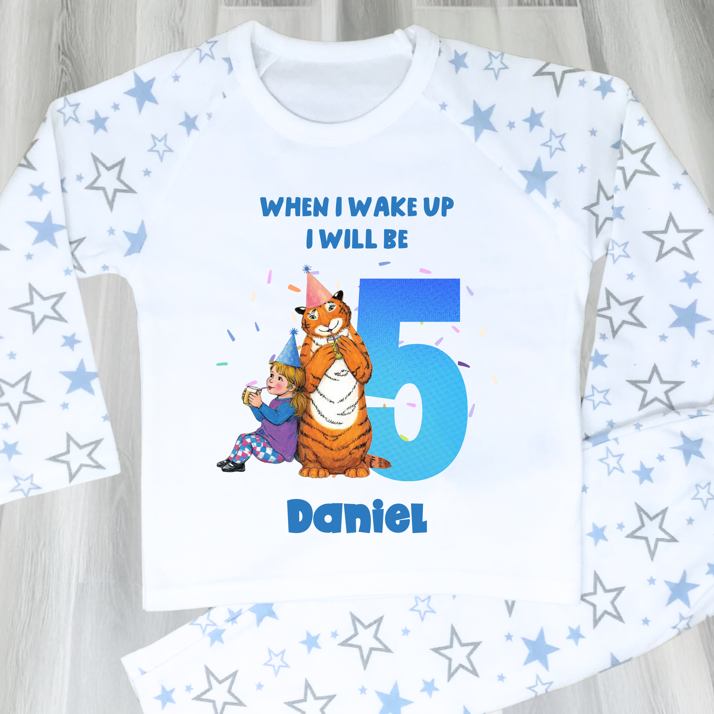 Personalised The Tiger Who Came For Tea Birthday Pyjamas for Boys