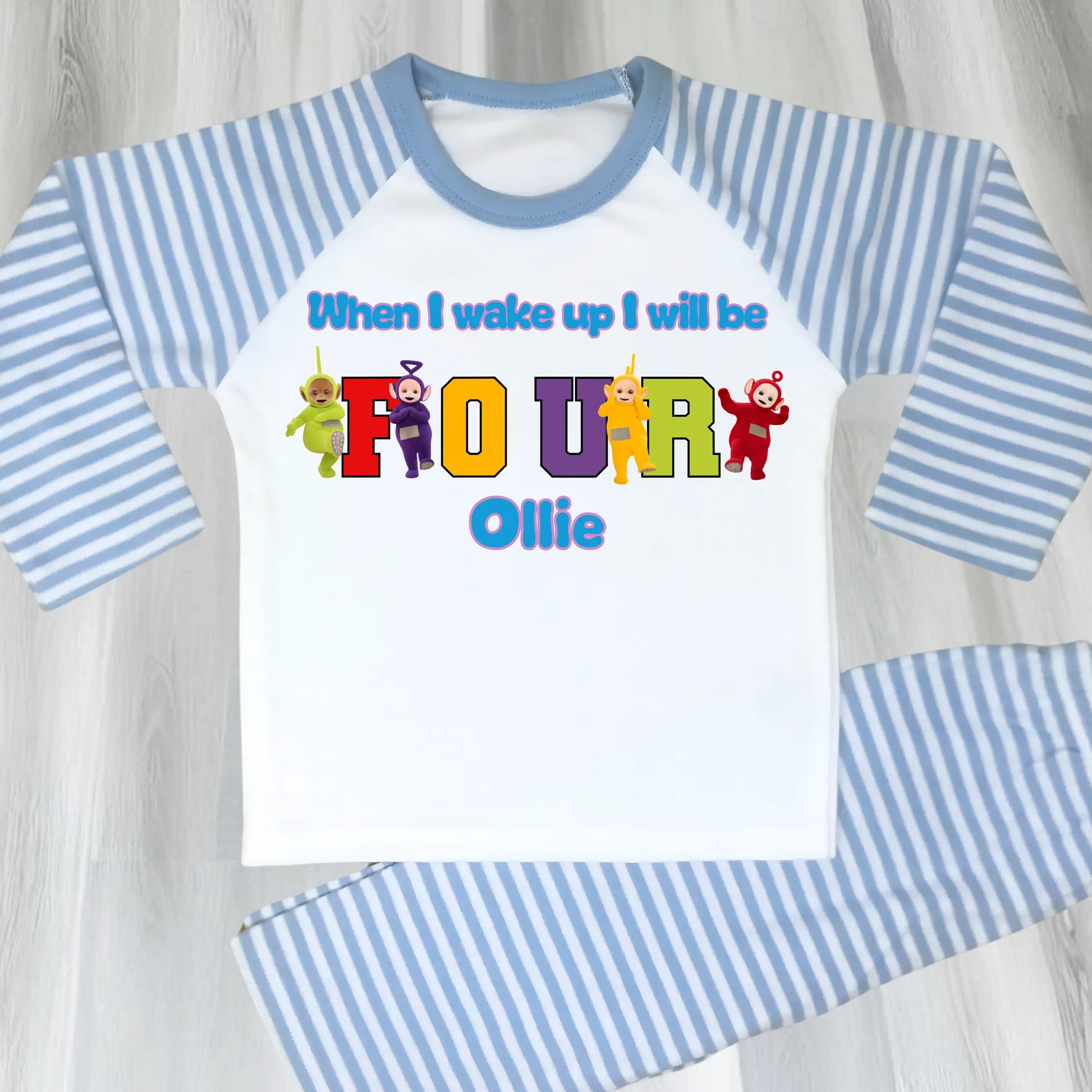Personalised Teletubbies Birthday Pyjamas for Boys – Cbeebies Character PJs AishaBaileyDesigns