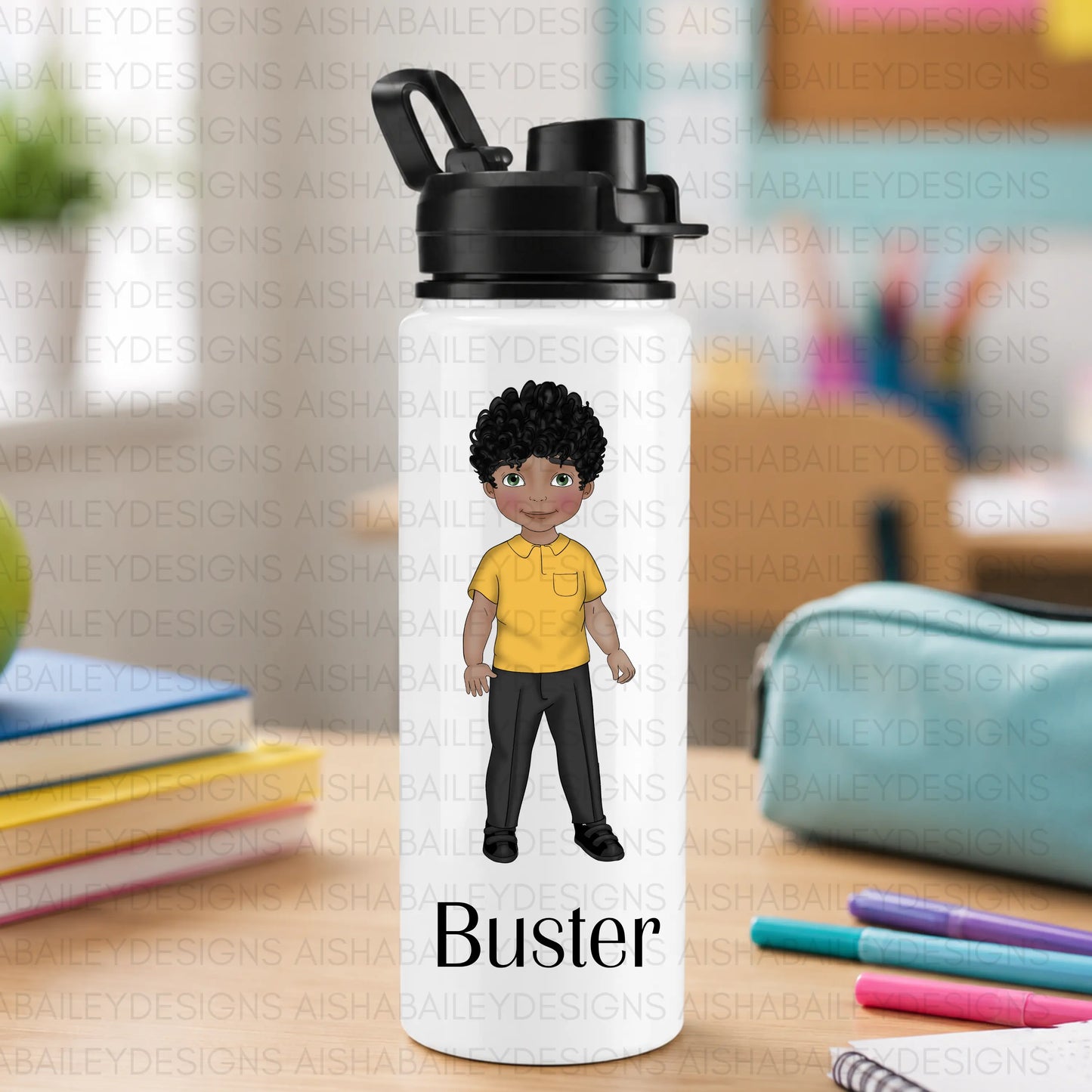 Personalised Back to School Water Bottle for Boys | Custom Kids Water Bottle