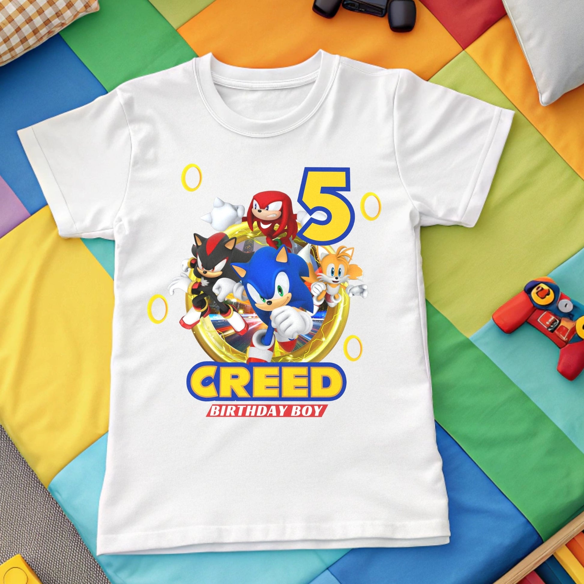 Sonic birthday t-shirt, Sonic gamers tee, custom sonic birthday, boys sonic custom tshirt