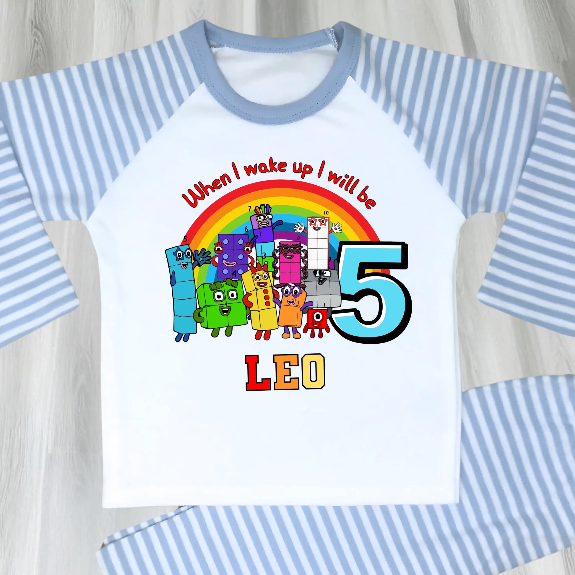 Boys Personalised Numberblocks Birthday Pyjamas, When I Wake up I Will Be  - any name and age AishaBaileyDesigns