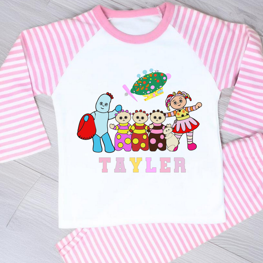 Personalised In the Night Garden pyjamas, when i wake up in the night garden, kids cbeebies pajamas, birthday pjs, iggle piggle pjs, upsy daisy pjs