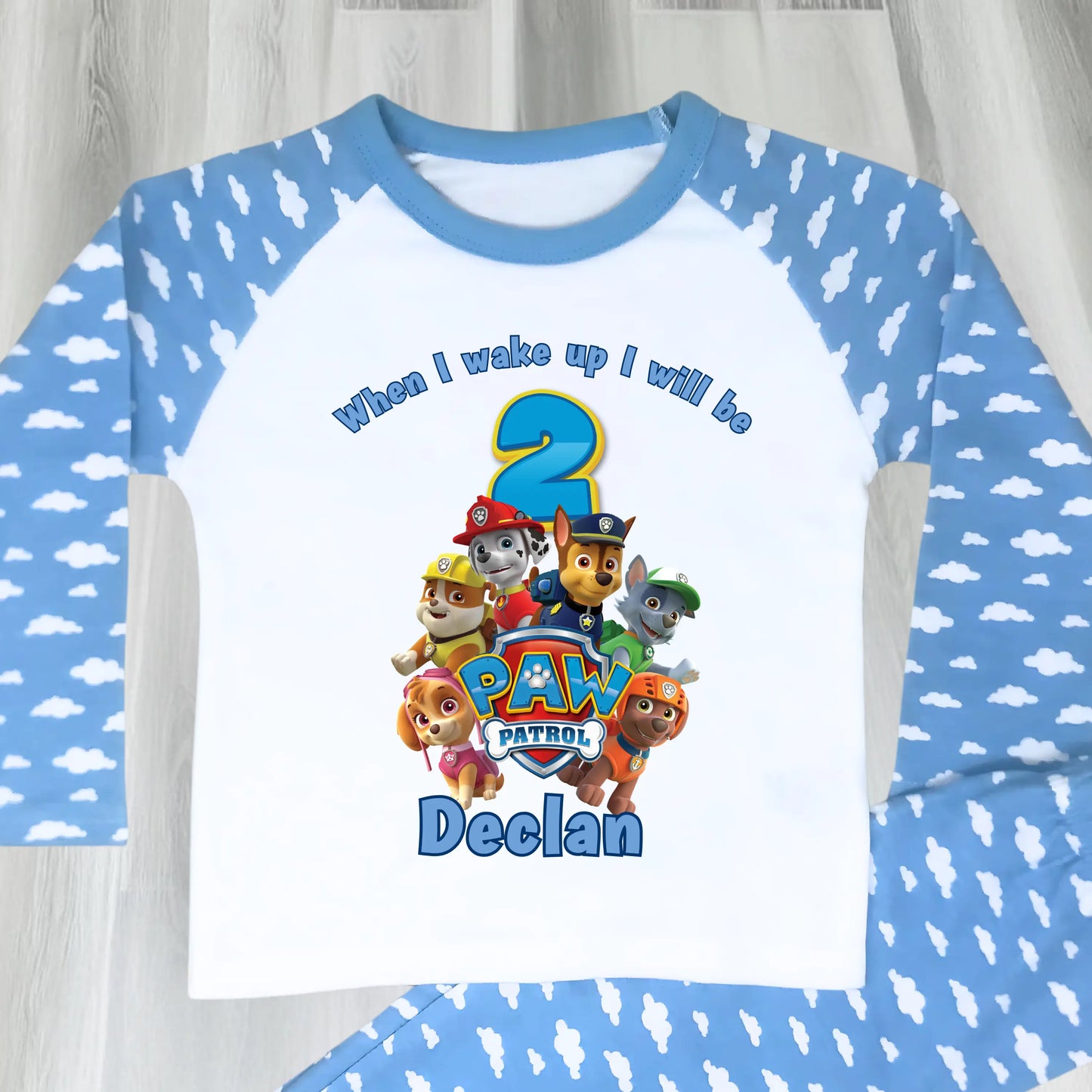 Boys Personalised Paw Patrol Birthday Pyjamas - Customised Name and Age PJs AishaBaileyDesigns