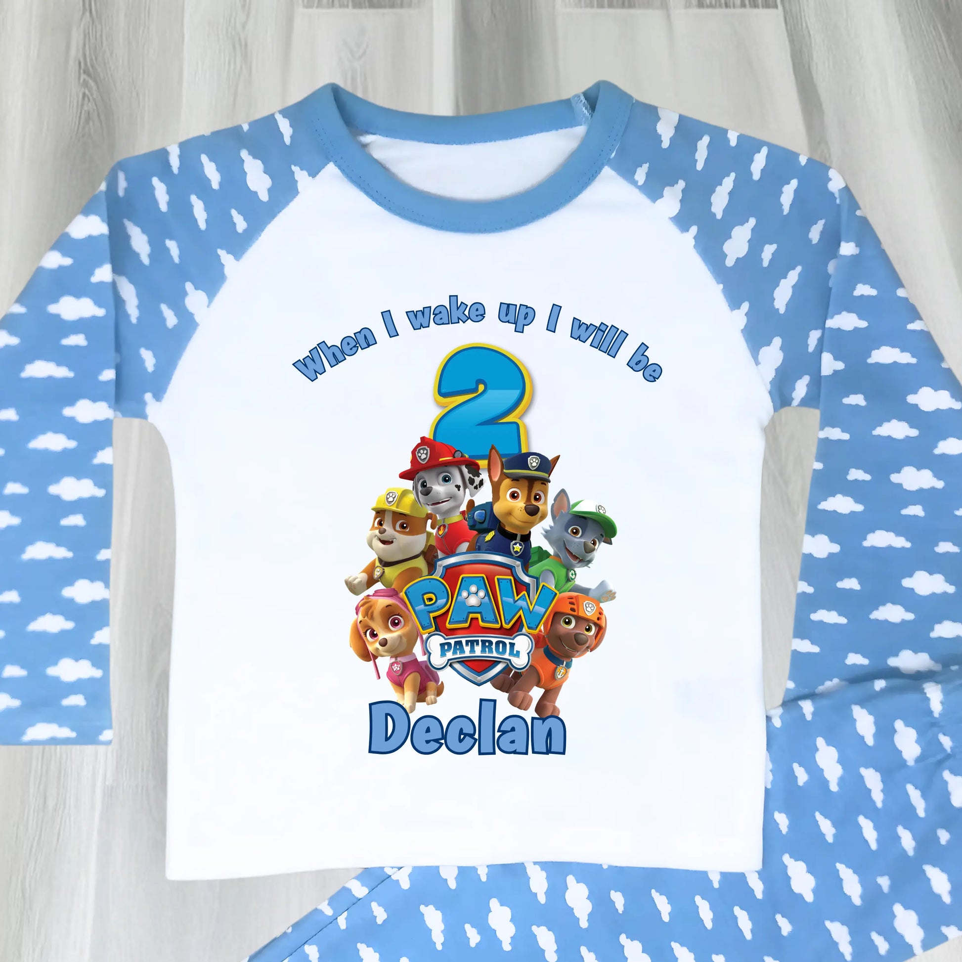 Boys Personalised Paw Patrol Birthday Pyjamas - Customised Name and Age PJs AishaBaileyDesigns