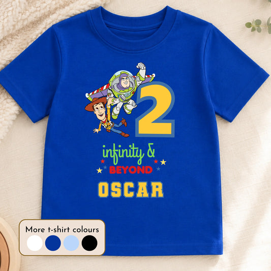 Personalised Toy Story 2nd Birthday T-Shirt for Boys, Two Infinity and Beyond Boys Personalised Toy Story Birthday T-shirt for his 2nd Birthday AishaBaileyDesigns