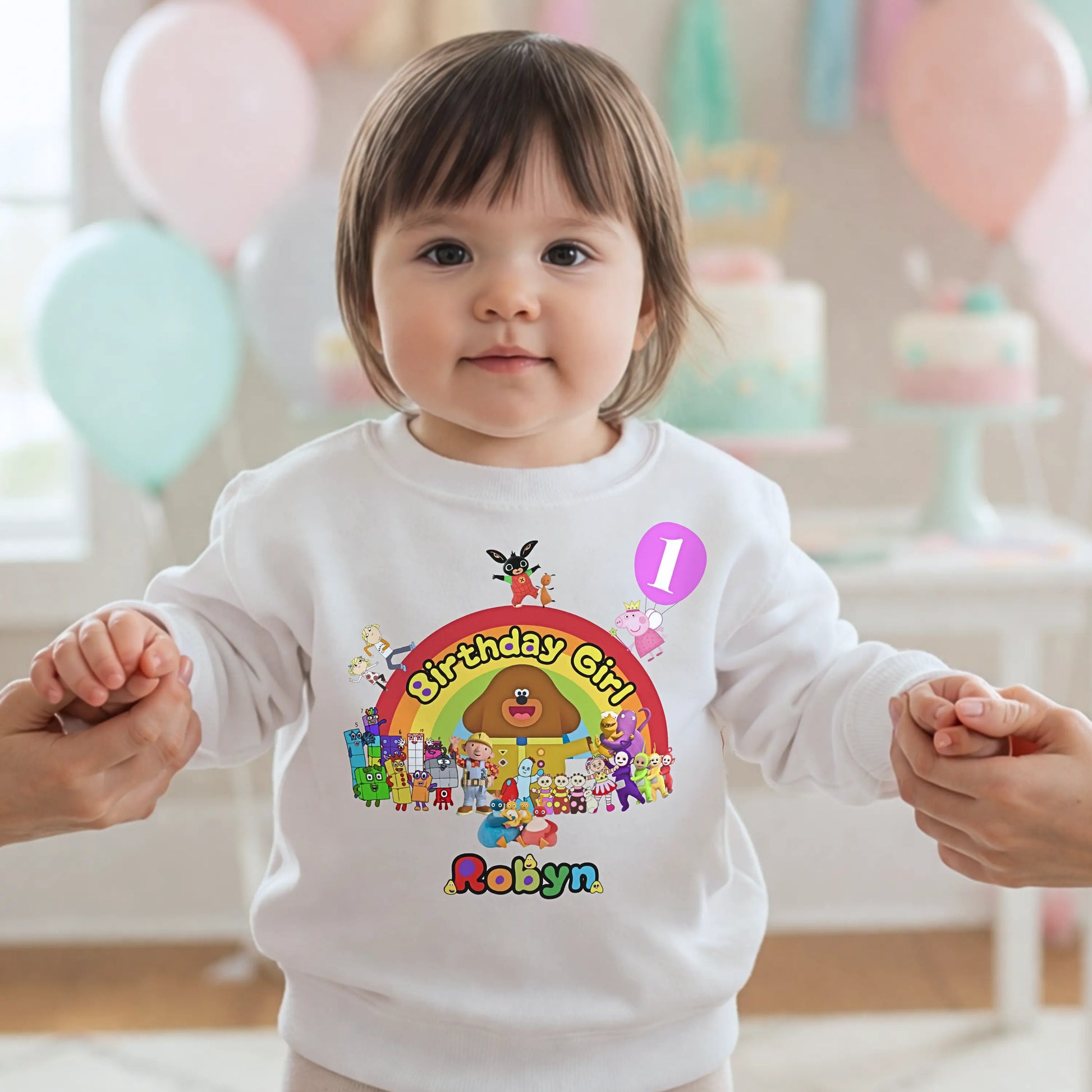 Personalised CBeebies Character Sweatshirt for Girls – Custom Birthday Jumper