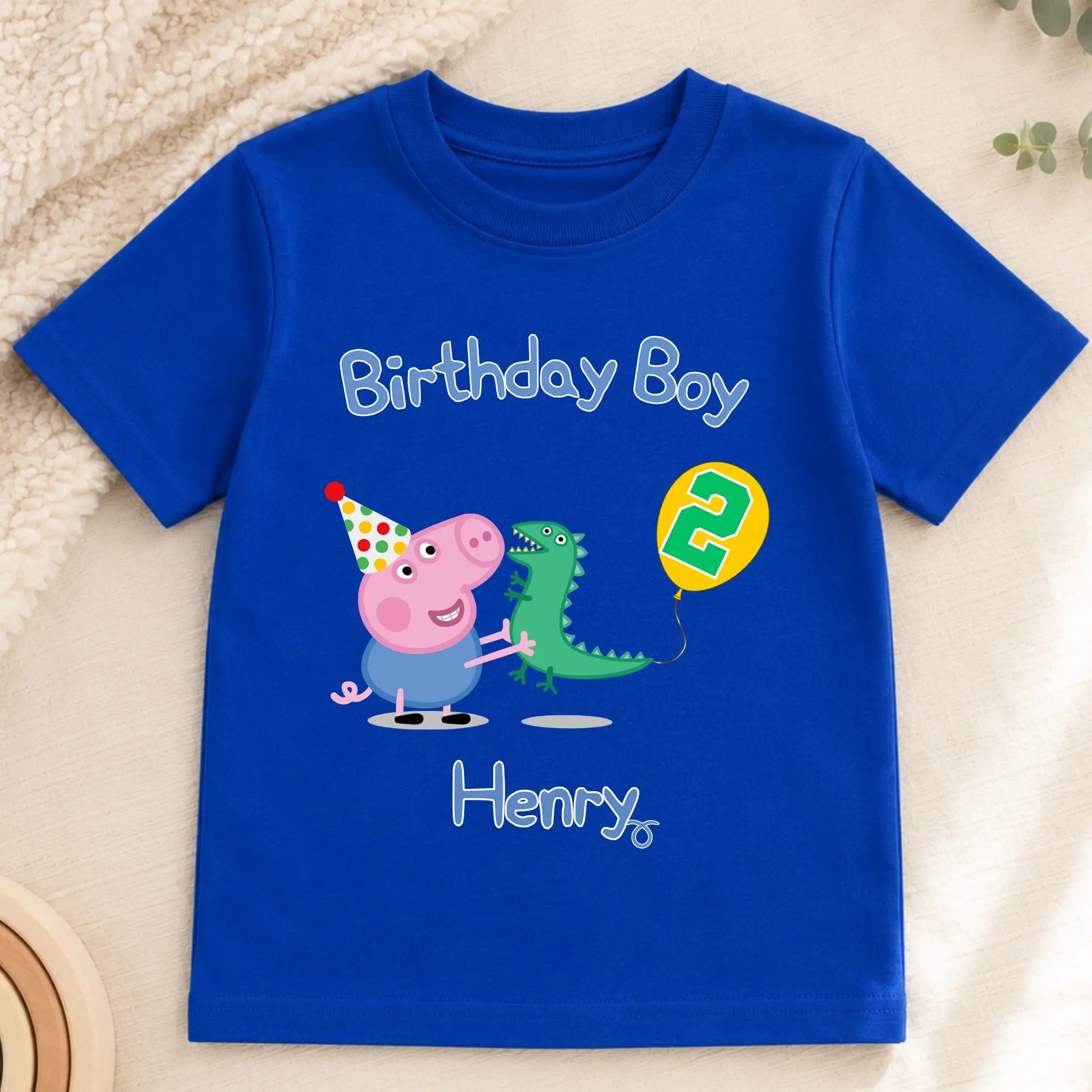 Boys George Pig Birthday T-shirt - George Pig and Mr Dinosaur AishaBaileyDesigns