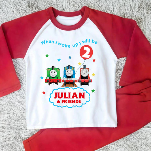 Boys Personalised Thomas Birthday Pyjamas  - Thomas the Tank Engine and Friends with any name and age AishaBaileyDesigns