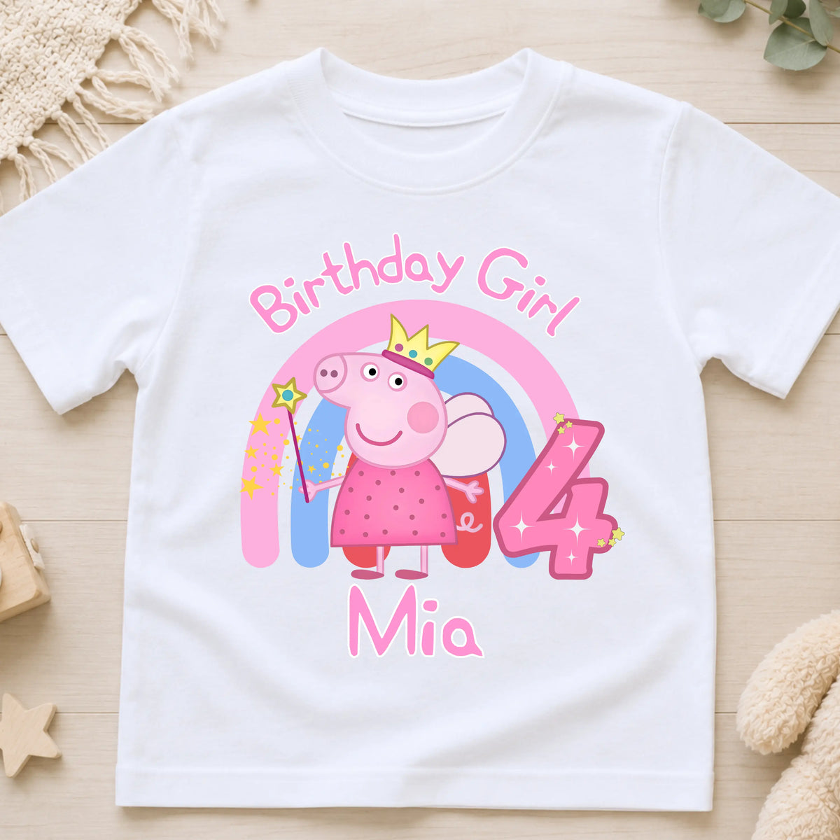 Girls Personalised Peppa Pig Birthday T-shirt  - any name and age AishaBaileyDesigns