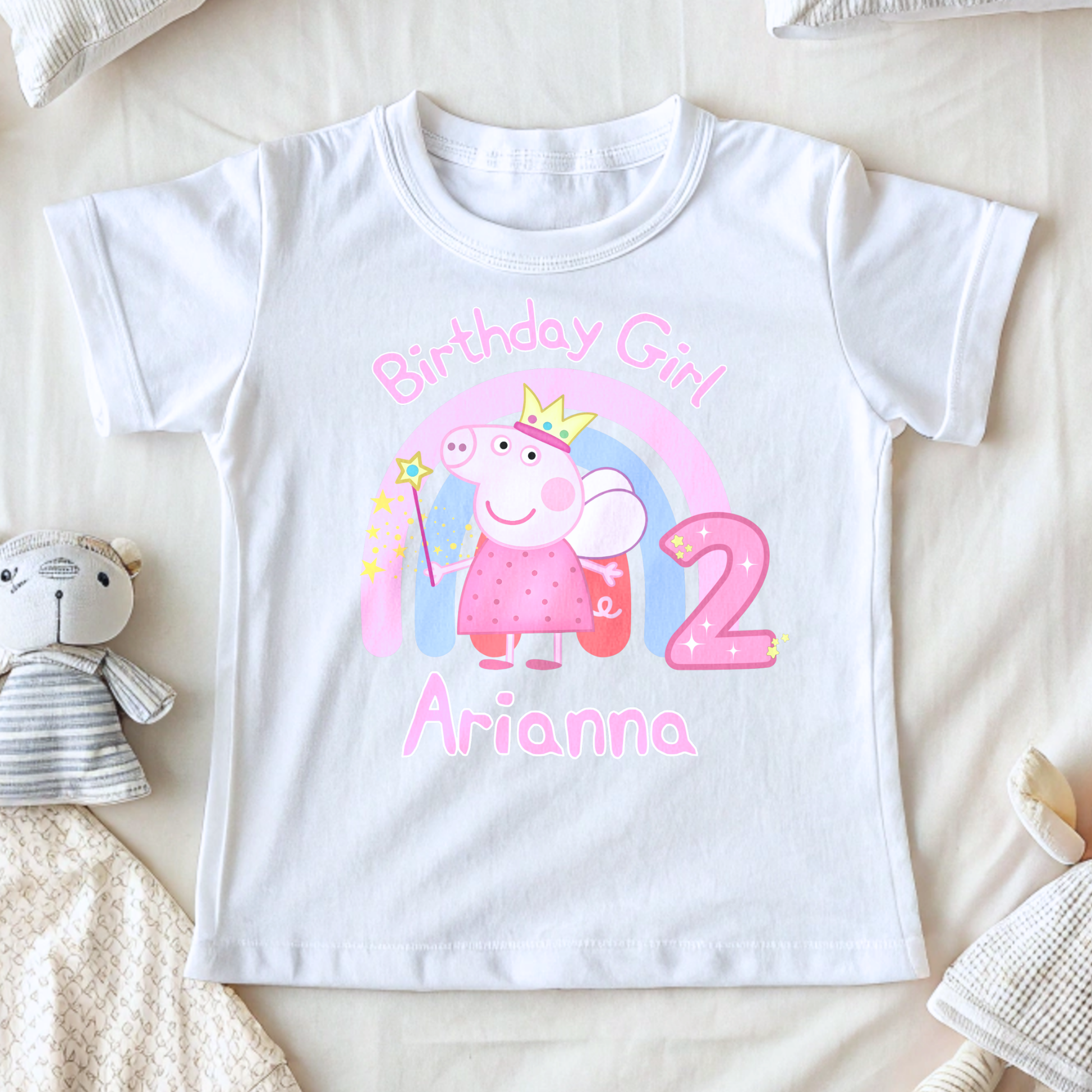 Peppa Pig Birthday t-shirt for Girls - Personalised Peppa Pig Birthday Tee, peppa pig birthday tshirt, personalized peppa pig top, peppa pig personalised birthday shirt