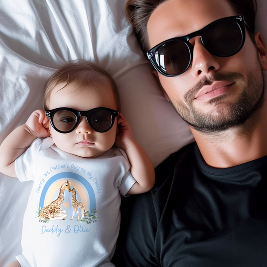 1st Father's Day sleepsuit, fathers day gift, 1st father's day outfit, baby 1st fathers day, first fathers day onsie, baby father day outfit