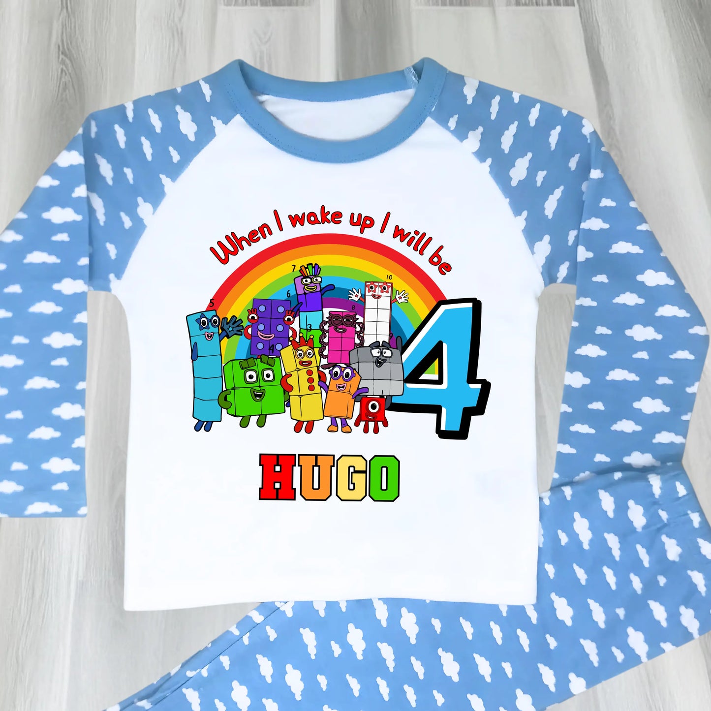 Boys Personalised Numberblocks Birthday Pyjamas, When I Wake up I Will Be  - any name and age AishaBaileyDesigns