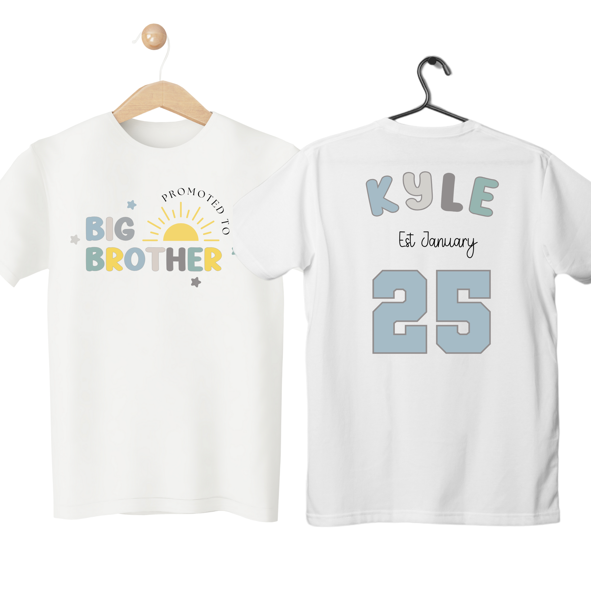 Baby Announcement Personalised T-Shirt: Promoted to Big Brother