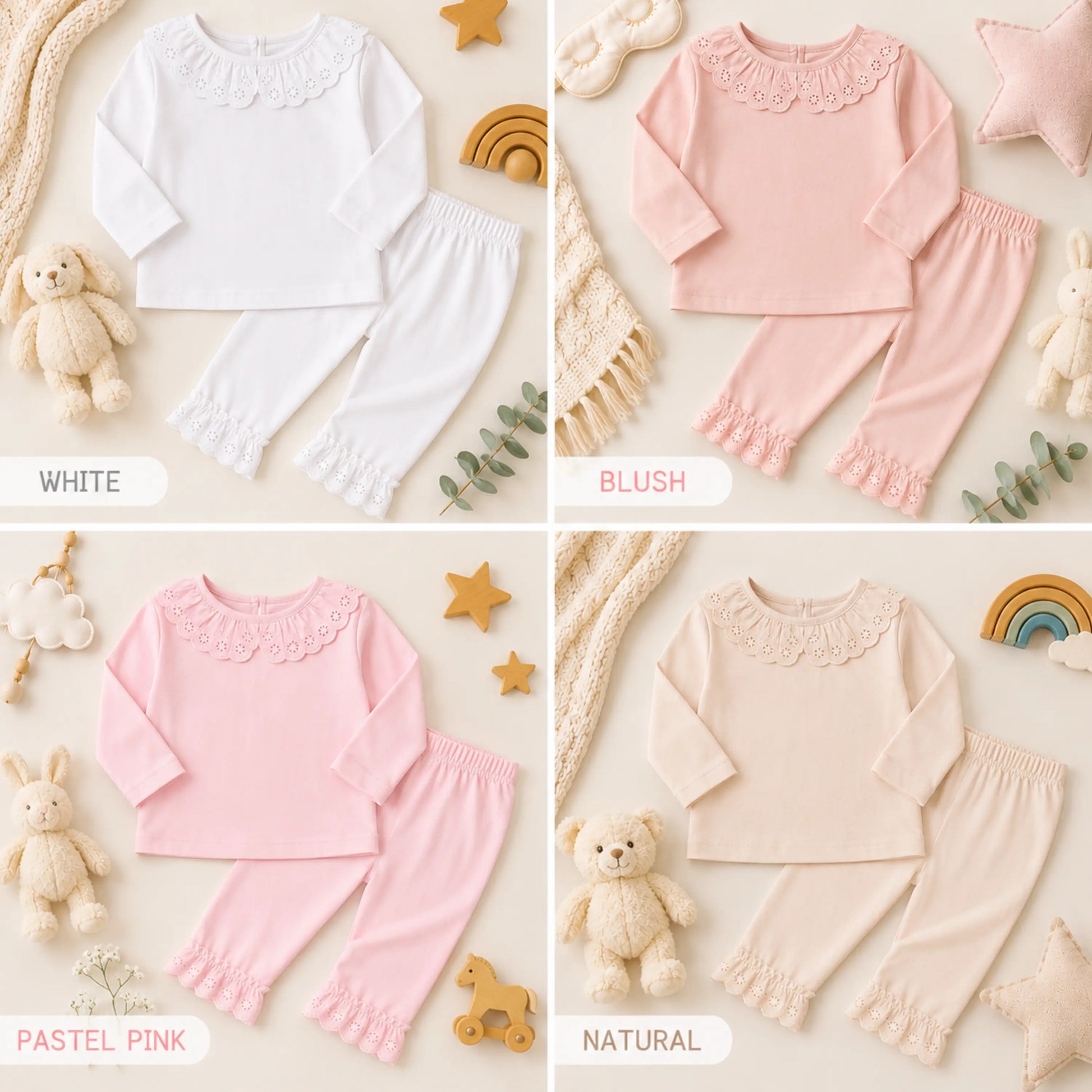 Girls Personalised Birthday Pyjamas – Strawberry Fairy Frill Pyjama Set AishaBaileyDesigns