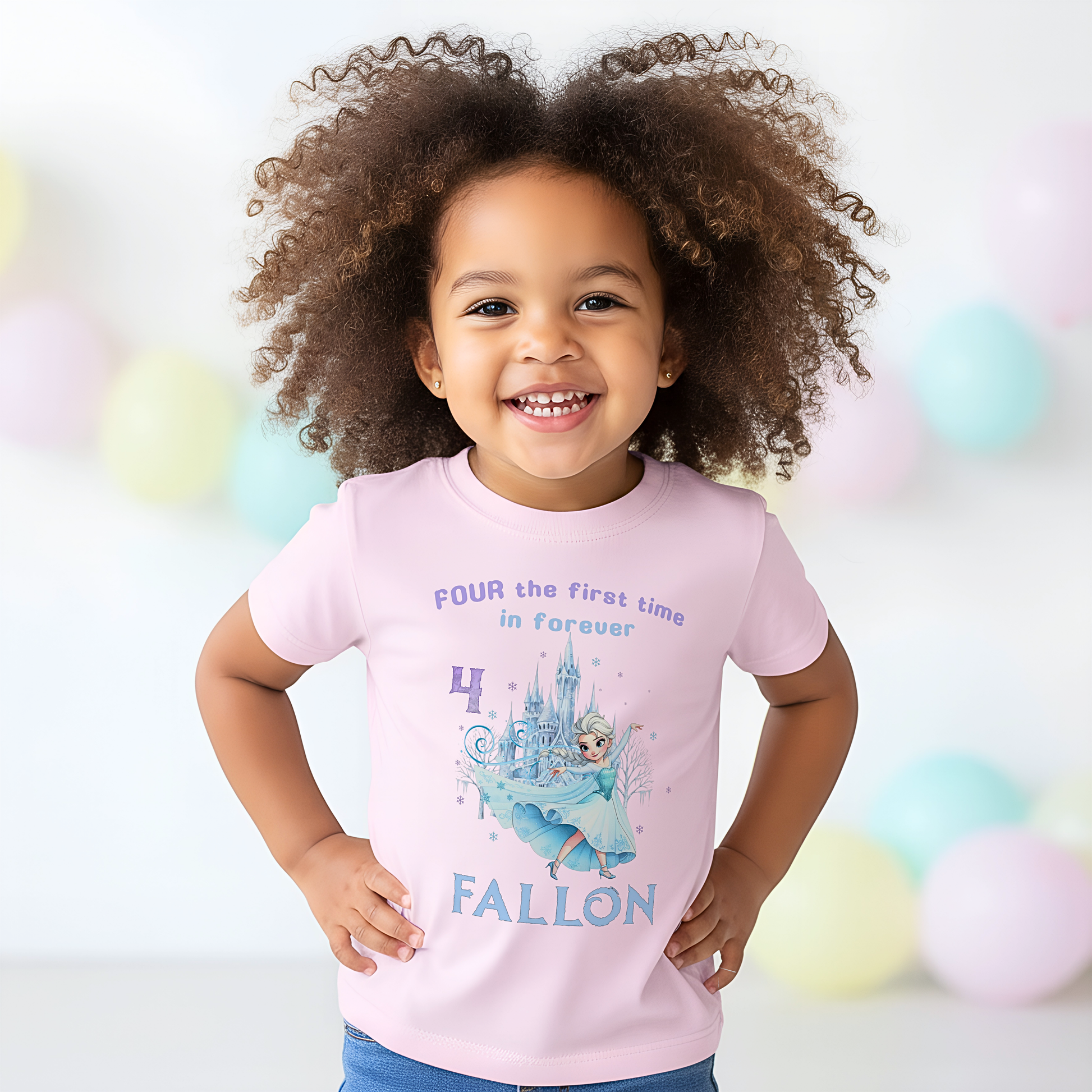 Personalised Frozen Elsa 4th Birthday T-Shirt – Princess Birthday Shirt for Girls AishaBaileyDesigns