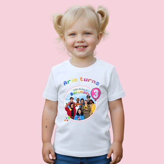 Girls Personalised Balamory Birthday T-Shirt AishaBaileyDesigns