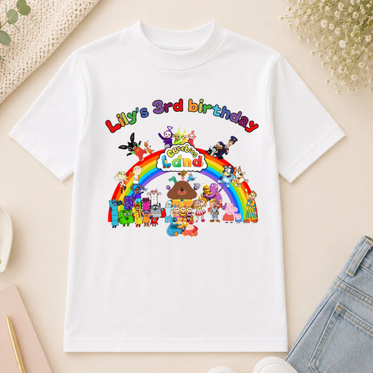 Personalised CBeebies Land Birthday T-Shirt – Custom Character Birthday Shirt for Girls AishaBaileyDesigns