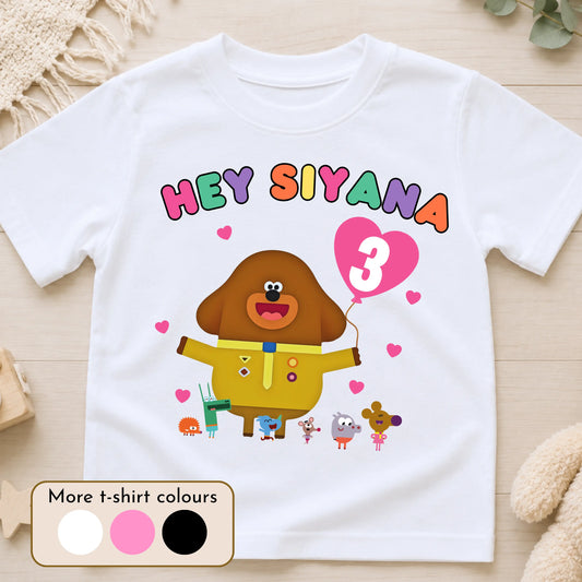 Girls Personalised Hey Duggee and the Squirrels Birthday T-shirt  - any name and age AishaBaileyDesigns