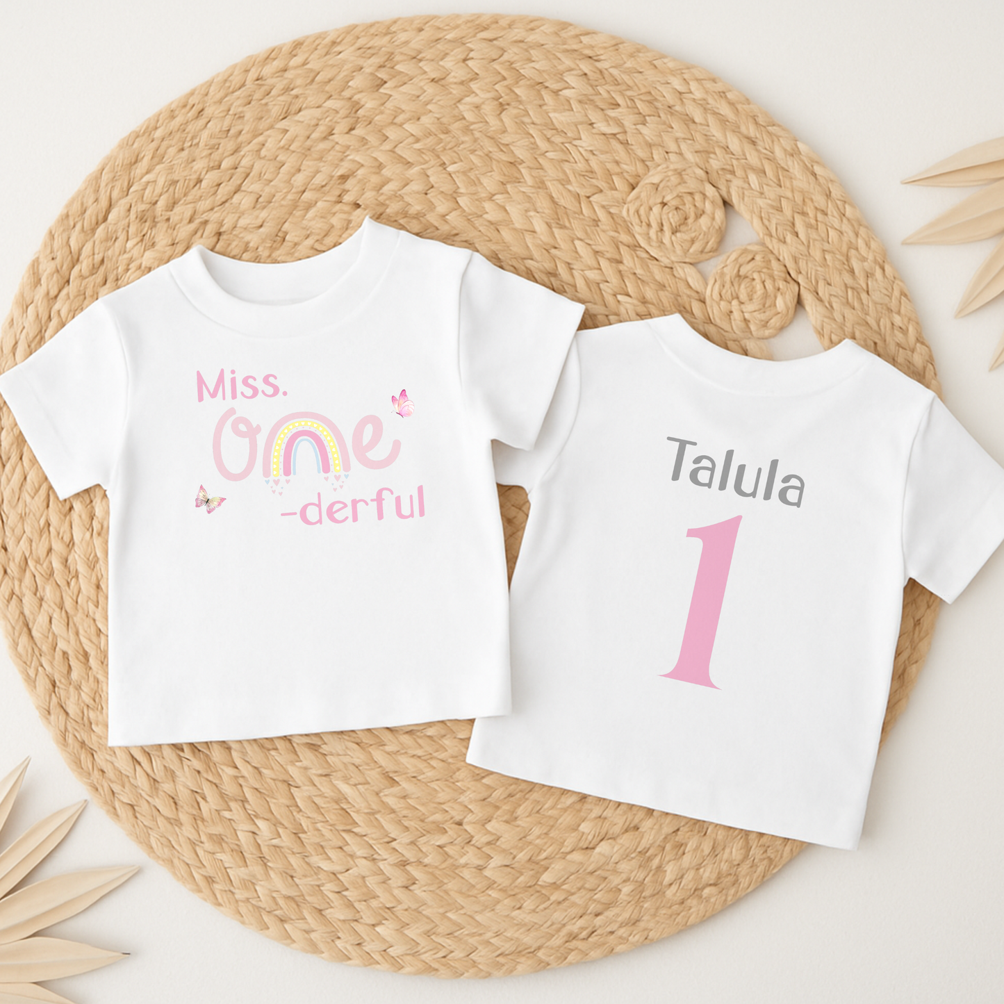 personalised 1st birthday t-shirt, toddler first birthday, birthday girl shirt, miss one-derful, boho rainbow, personalised 1st