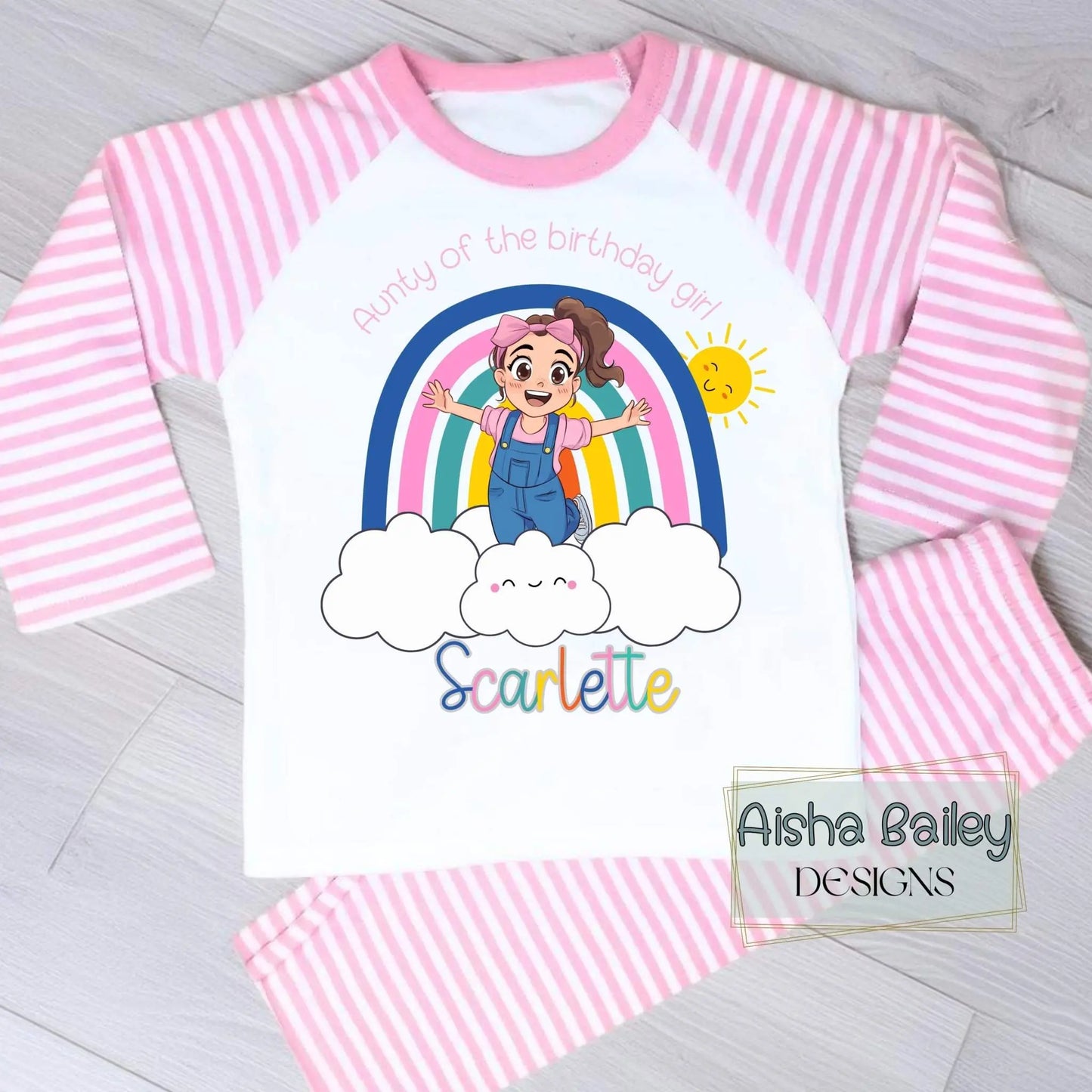 Ms Rachel Matching Sibling birthday Pyjamas: Ms Rachel Match With Me personalised pyjamas with sibling birthday design and names. Sister of the birthday girl, brother of the birthday boy, 