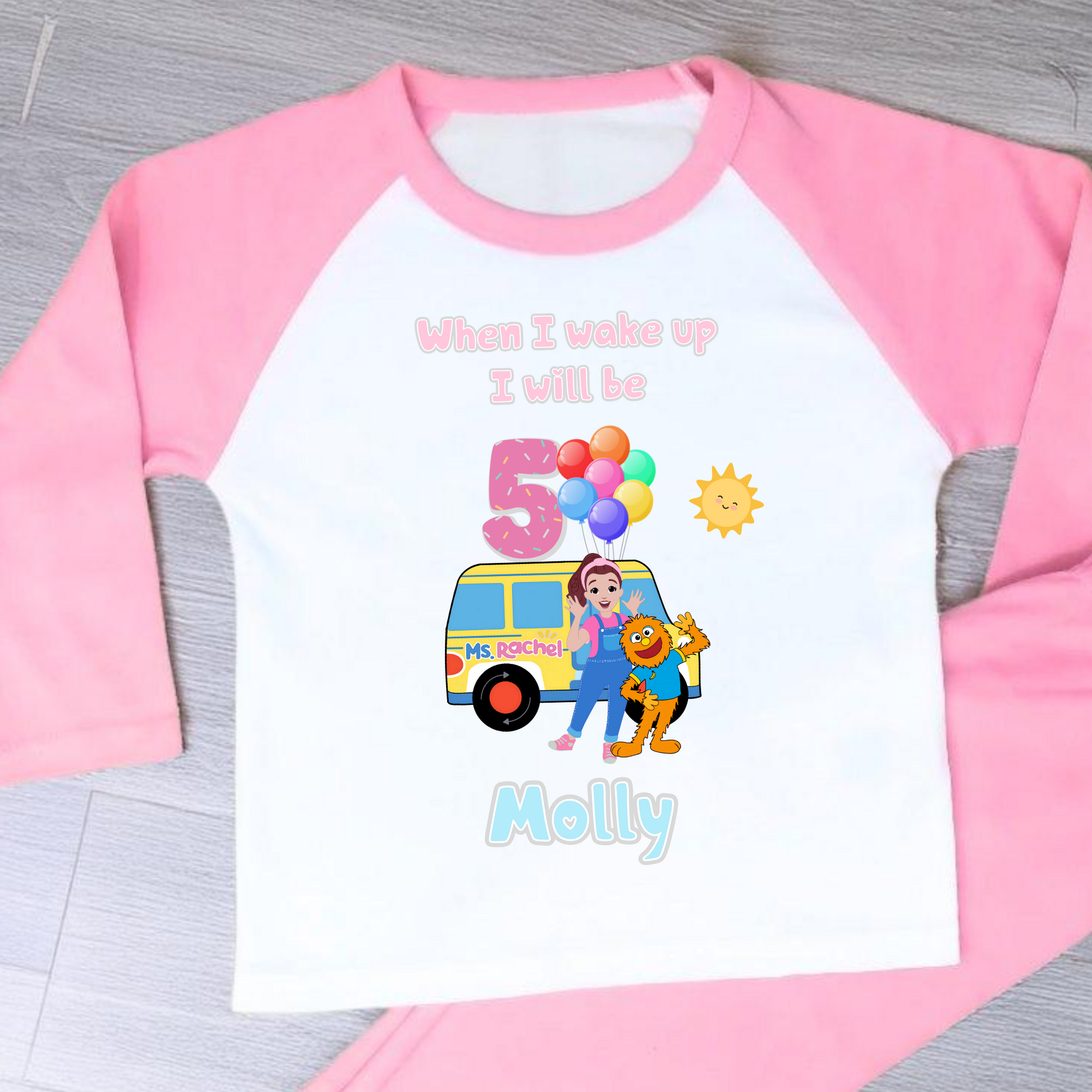 Ms Rachel Birthday Pyjamas, Girls Ms Rachel, Miss Rachel personalised, personalised ms rachel, ms Rachel birthday ideas