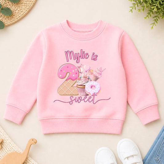Personalised Girls Two Sweet Birthday Sweater - 2nd Birthday Sweatshirt AishaBaileyDesigns